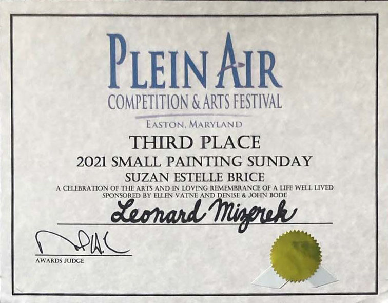 Plein Air - 2021, Third Place, Small Painting Sunday