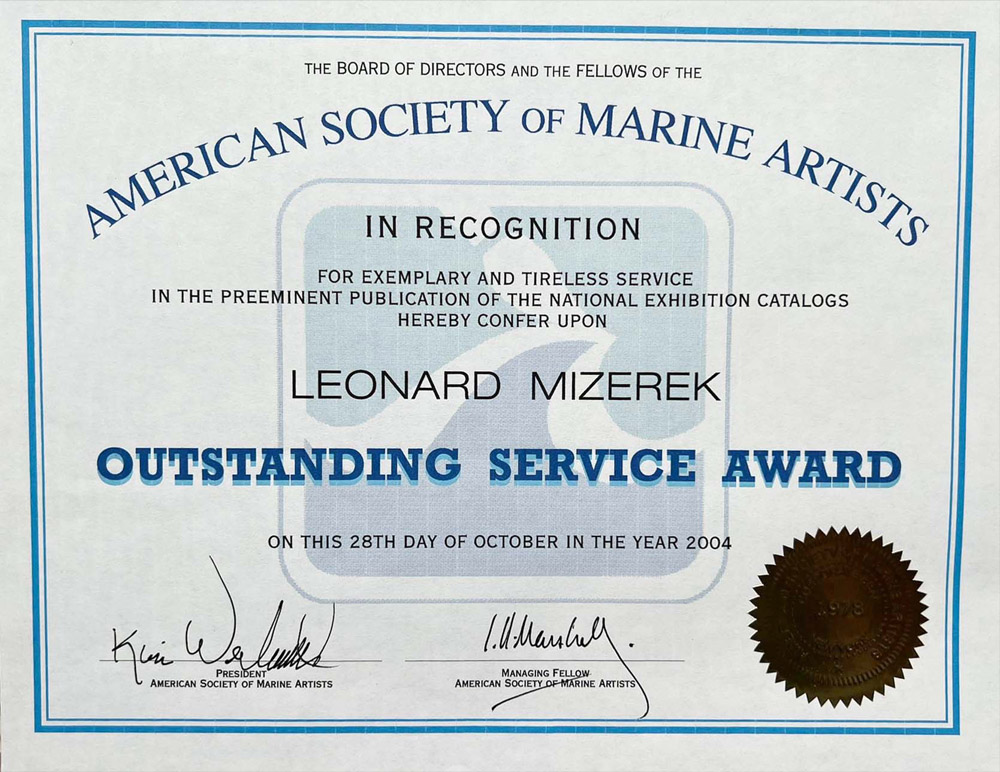 American Society of Marine Artists Outstanding Service Award