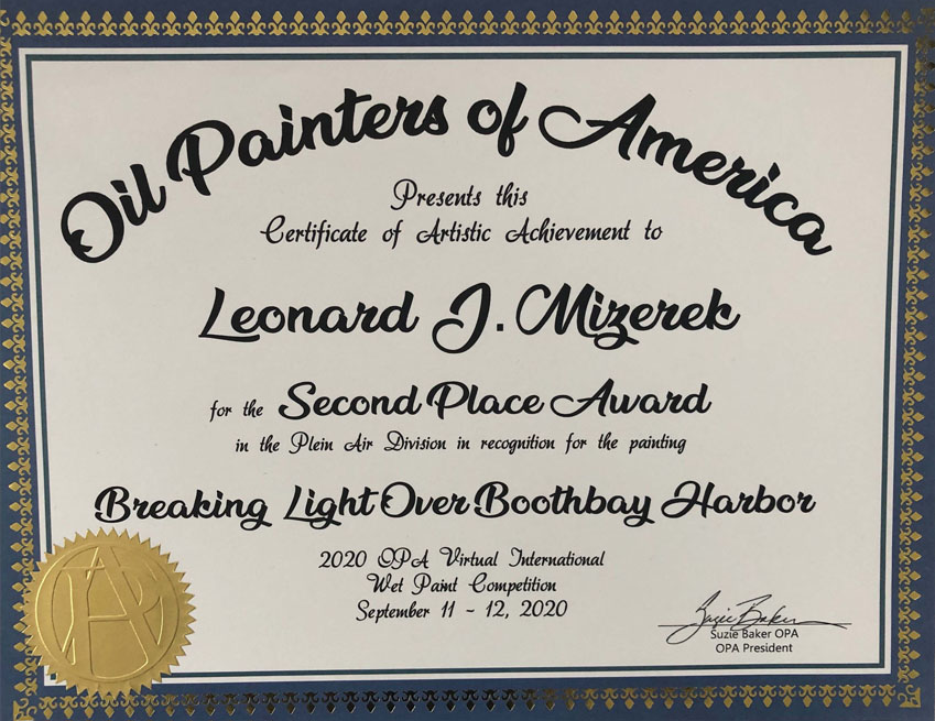 Oil Painters of America Second Place