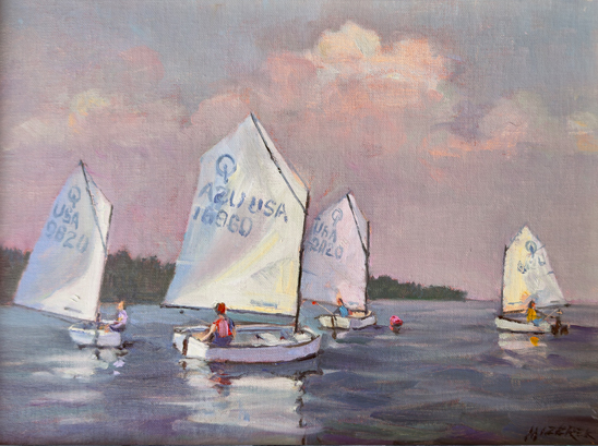 Young Sailors Heading Out 9x12