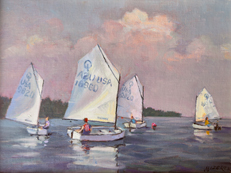 Young Sailors Heading Out 9x12