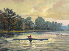 Rowing At Dawn 12x16