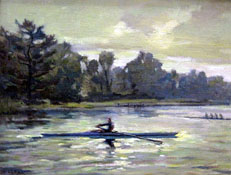 Rowing At Dawn 12x16