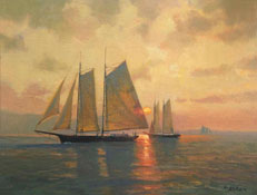 Sunset Mooring 11x14