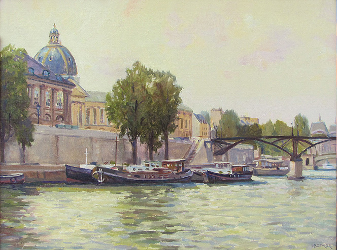 French Barges near the Pont des Arts 19x25