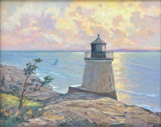 Sunset At Castle Hill Light 16x20